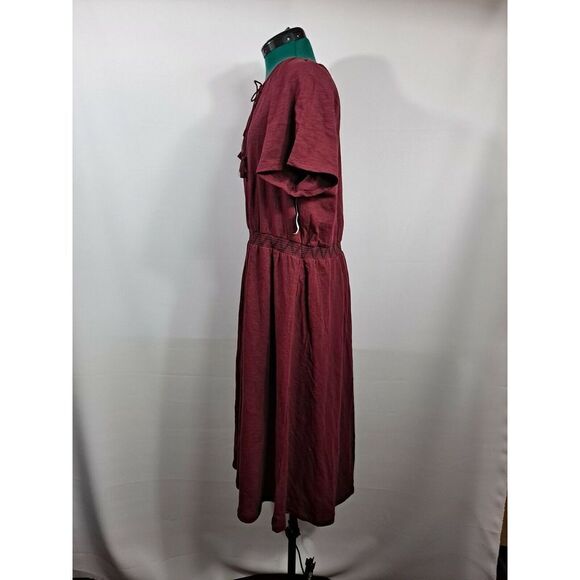 Ladies S/S Dress, NWT.   Deep Red, Size XXL. - Picture 5 of 10
